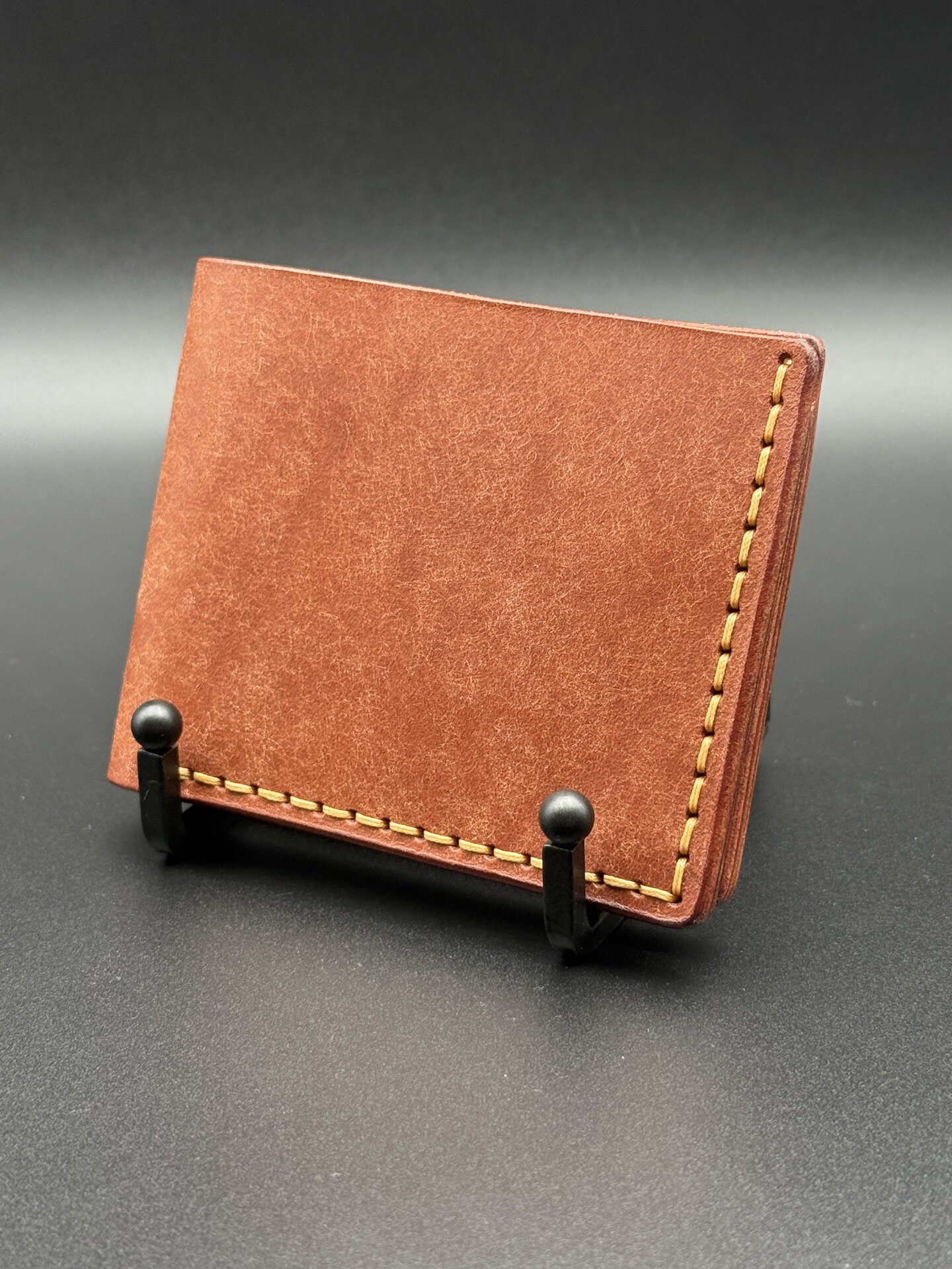 Badalassi Carlo Pueblo Siena leather bifold wallet with Colonial Tan stitching
